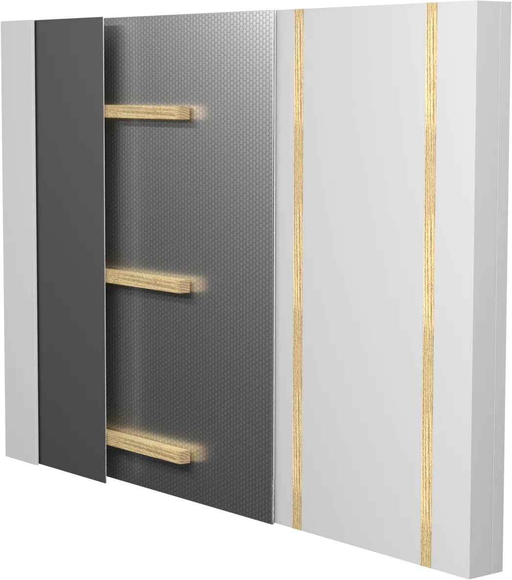 Rendu 3D : le mur par l'intérieur, sans OSB