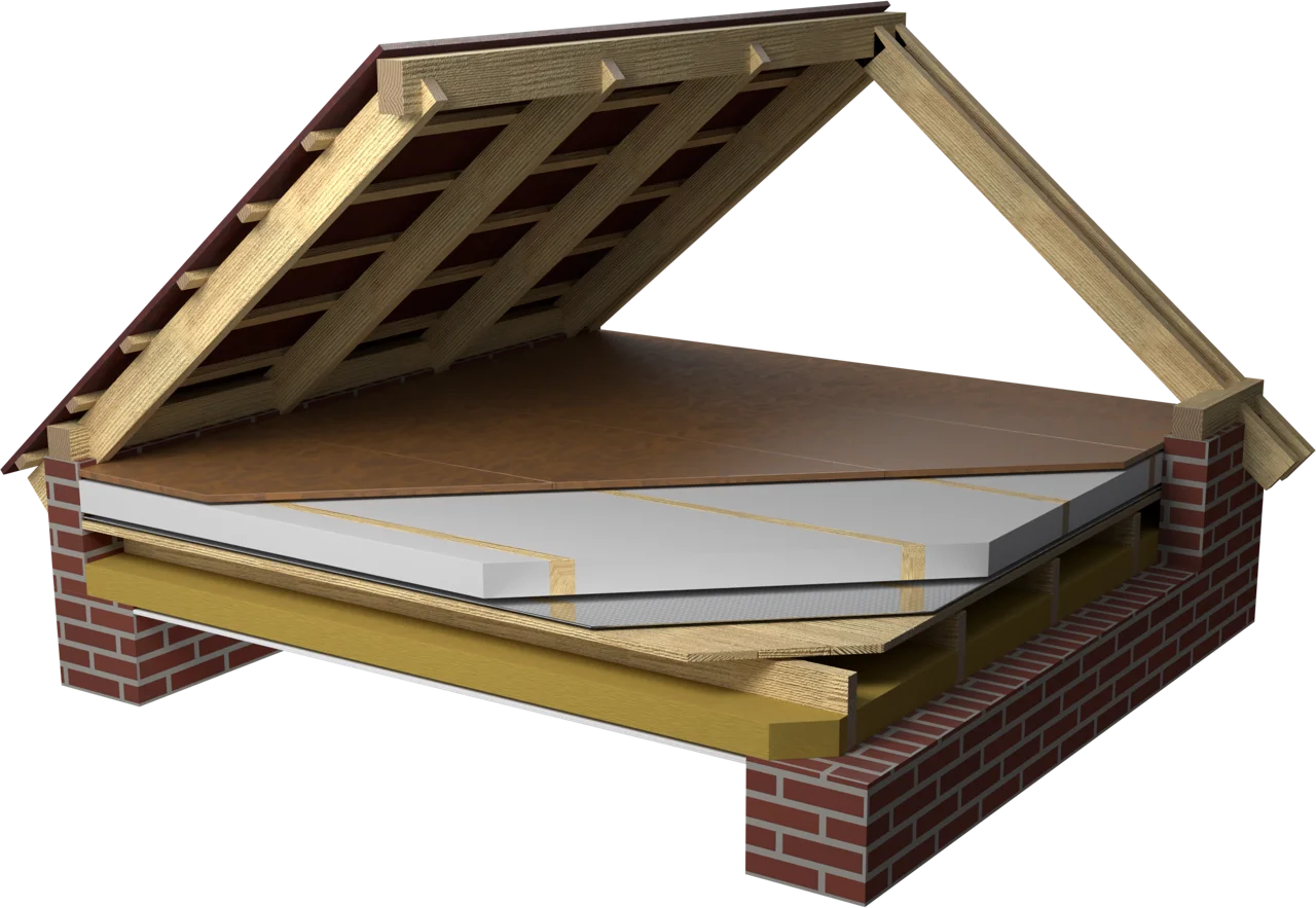 Rendu 3D : le plancher en bois des combles perdus, avec plancher praticable